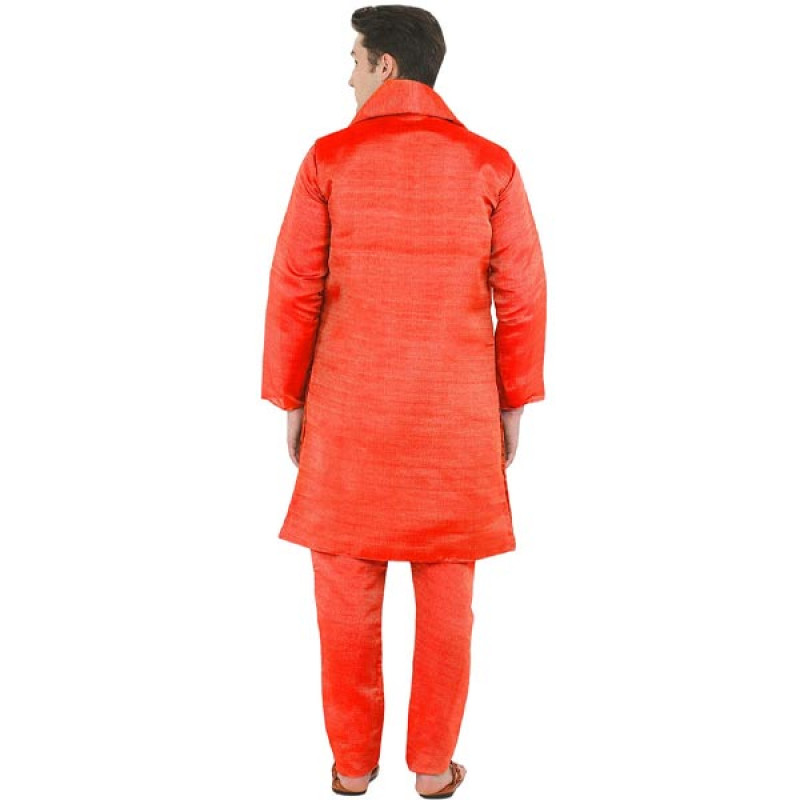 Men's Embroidered 4 Piece Kurta Pajama Sherwani Set